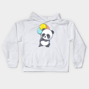 Cute panda giving balloons Kids Hoodie